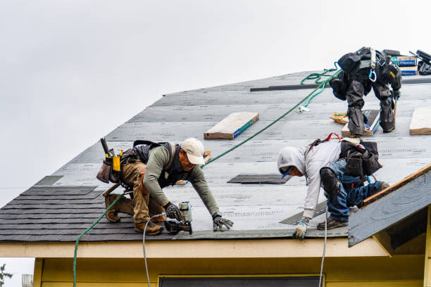Professional Gutter Installation technician working in Rancho Mirage, CA